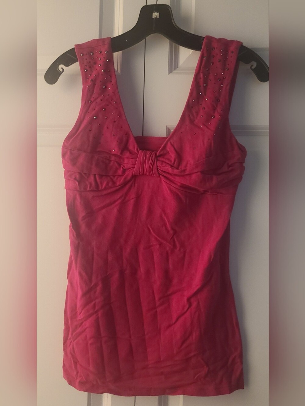 Express Fuchsia Tank with Embellished Straps